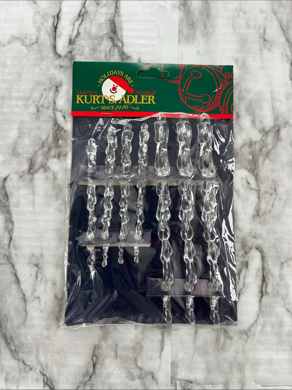 Kurt Adler NWT vintage new old stock plastic Icicle Ornaments pack of 7 2 sizes